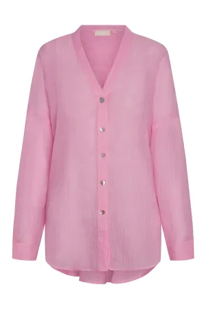 Barcelona Tunic - Cherry Blossom Crinkle Linen
