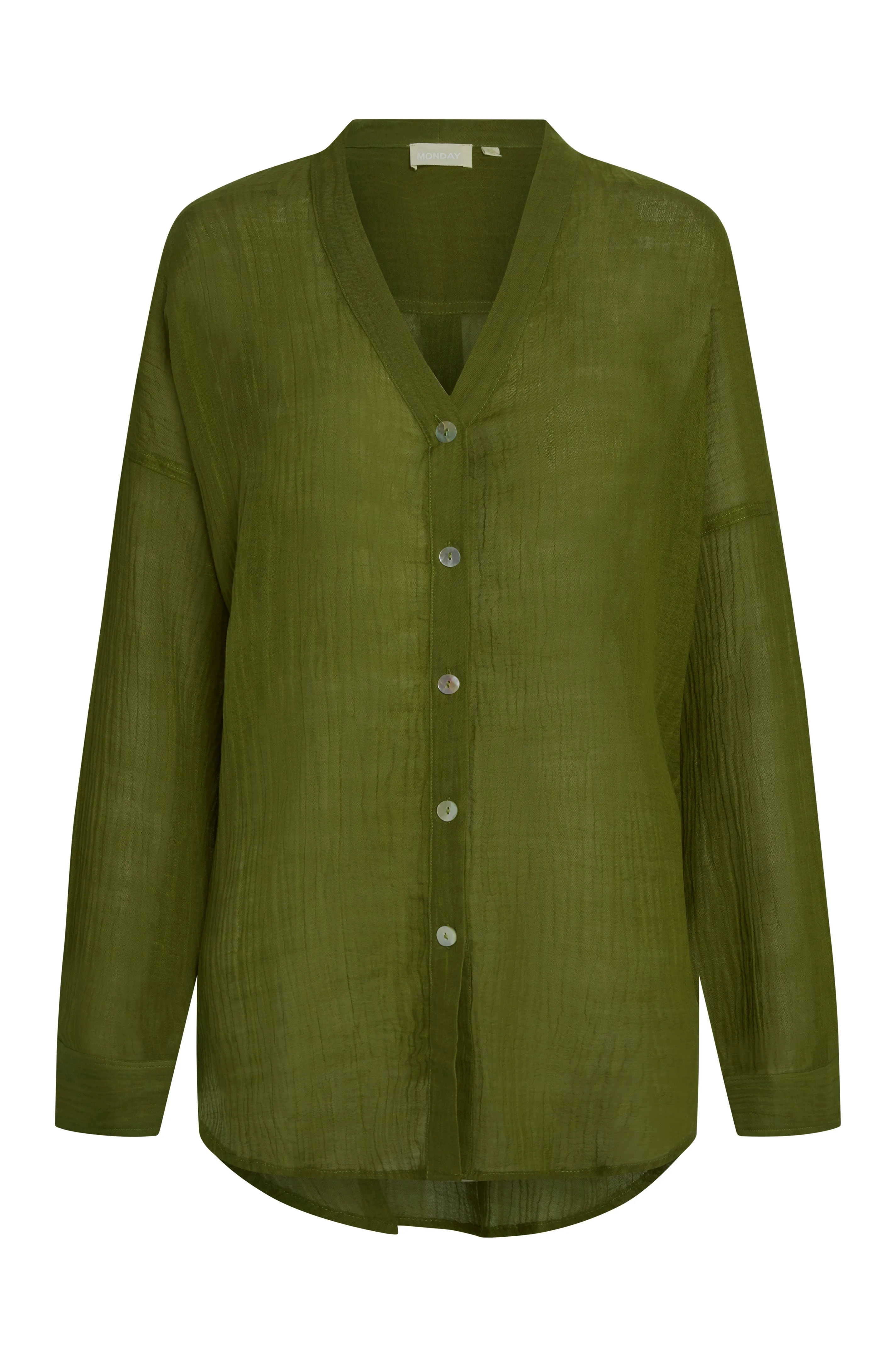 Barcelona Tunic - Olive Crinkle Linen