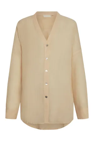 Barcelona Tunic - Vanilla Crinkle Linen