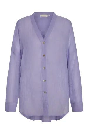 Barcelona Tunic - Wisteria Crinkle Linen