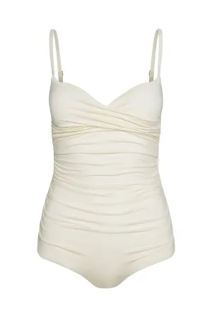 Bordeaux One Piece (Full Coverage) - Ivory
