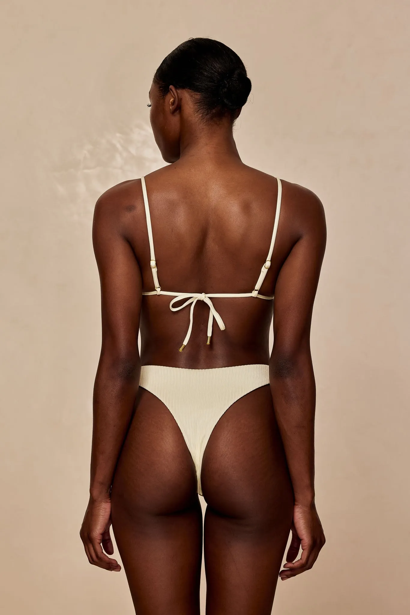 Capri Thong - Ivory Shiny Rib