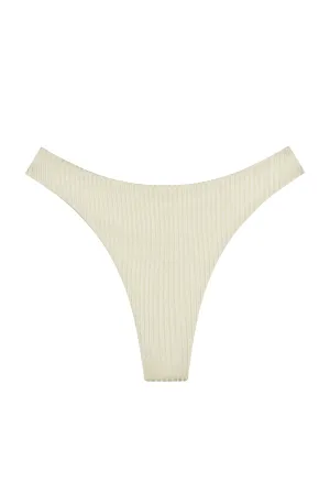 Capri Thong - Ivory Shiny Rib