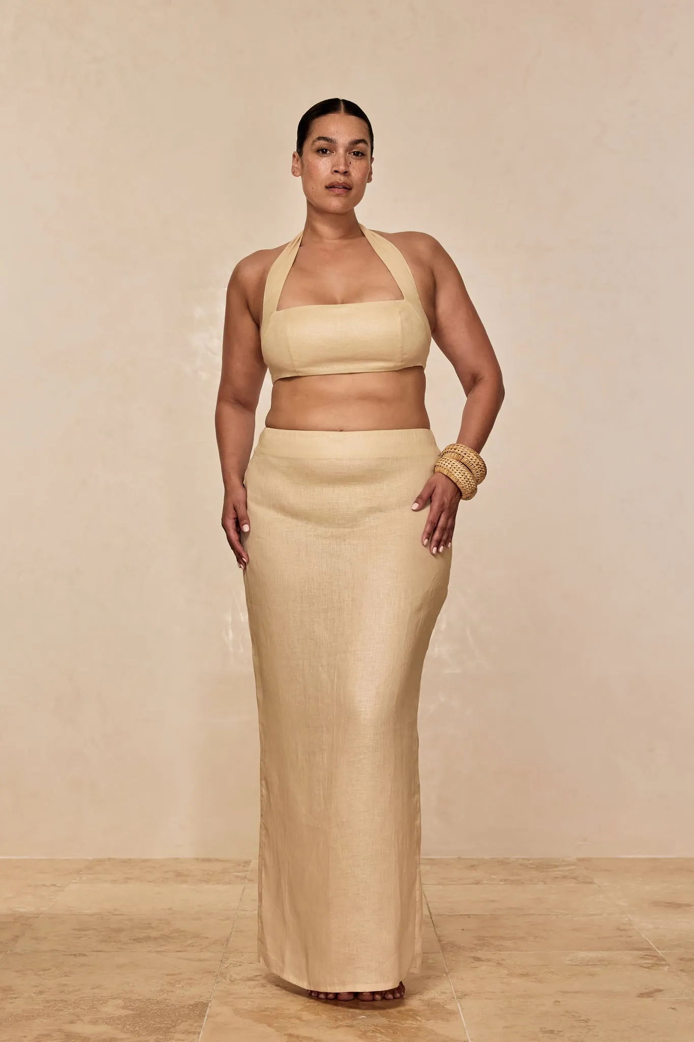 Fontelina Linen Skirt - Vanilla Linen