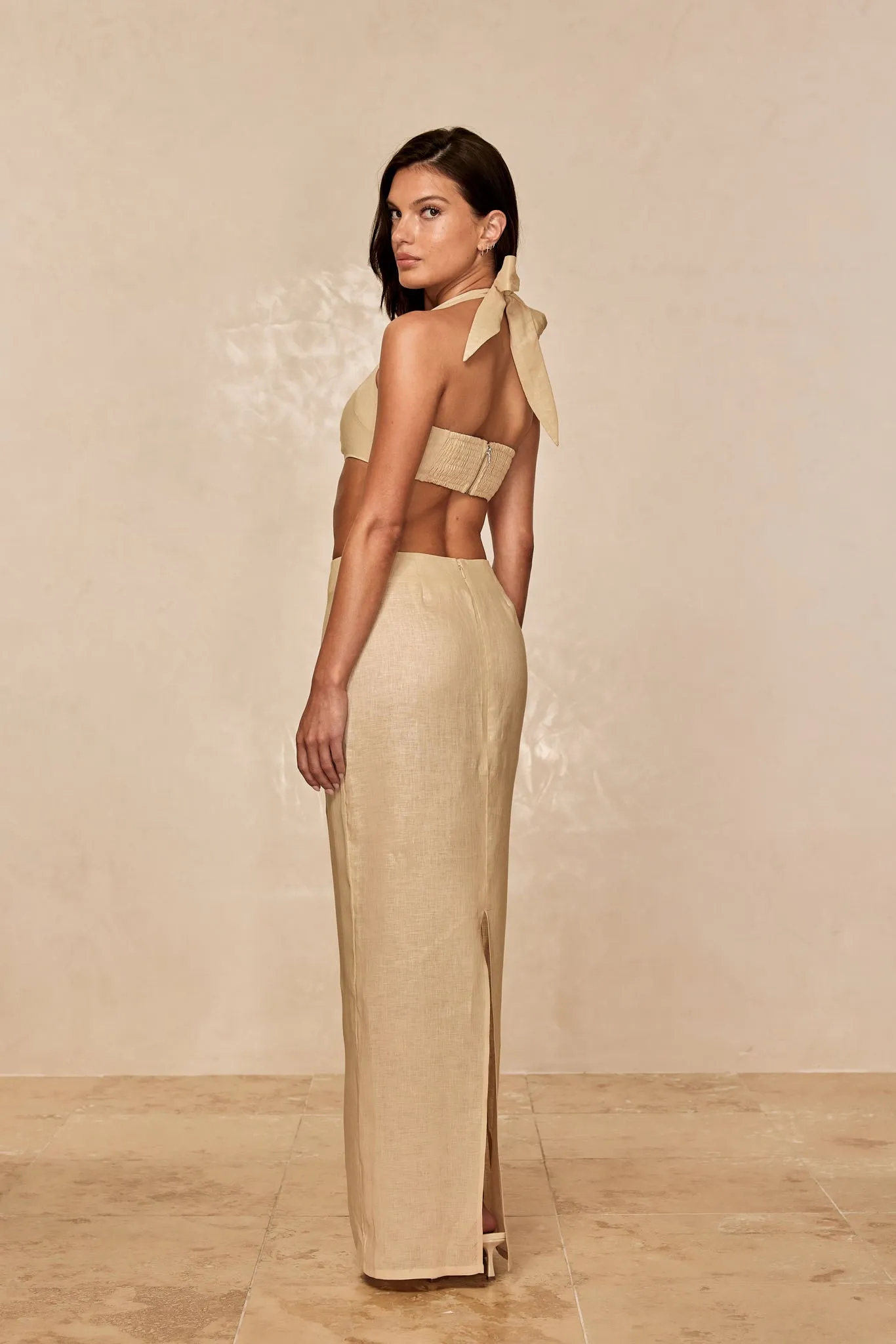 Fontelina Linen Skirt - Vanilla Linen