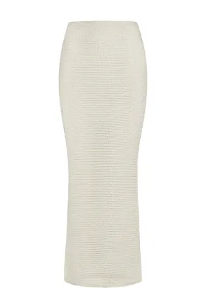 Fontelina Skirt - Ivory Shiny Treble Knit