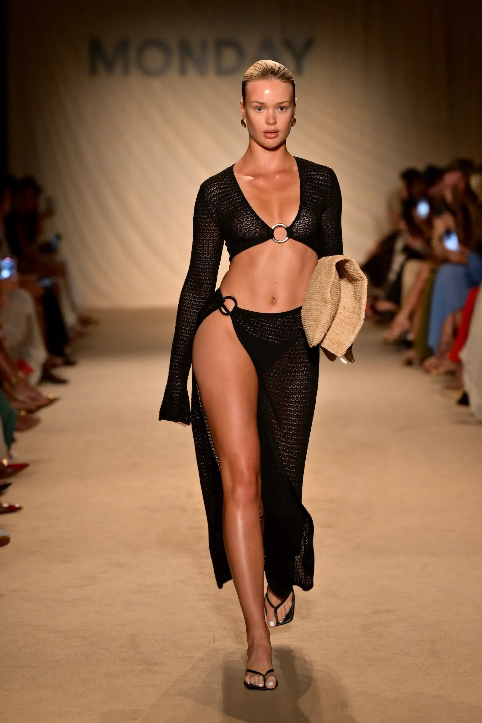 Montego Crop Top - Black Lace Crochet