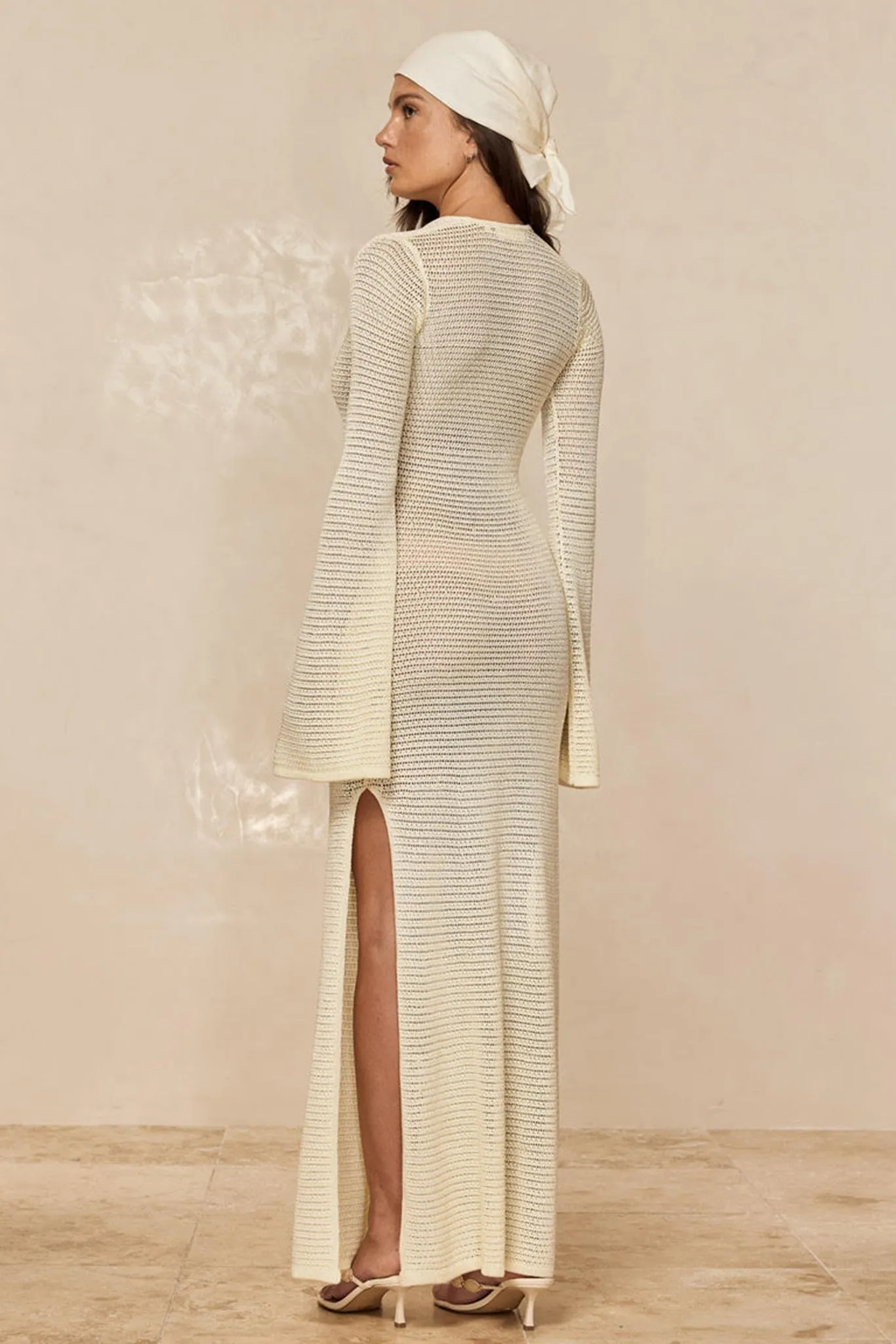 Montego Dress - Ivory Shiny Treble Knit