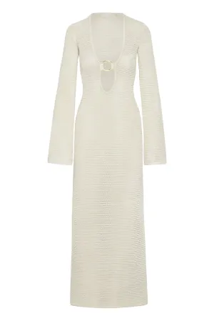 Montego Dress - Ivory Shiny Treble Knit