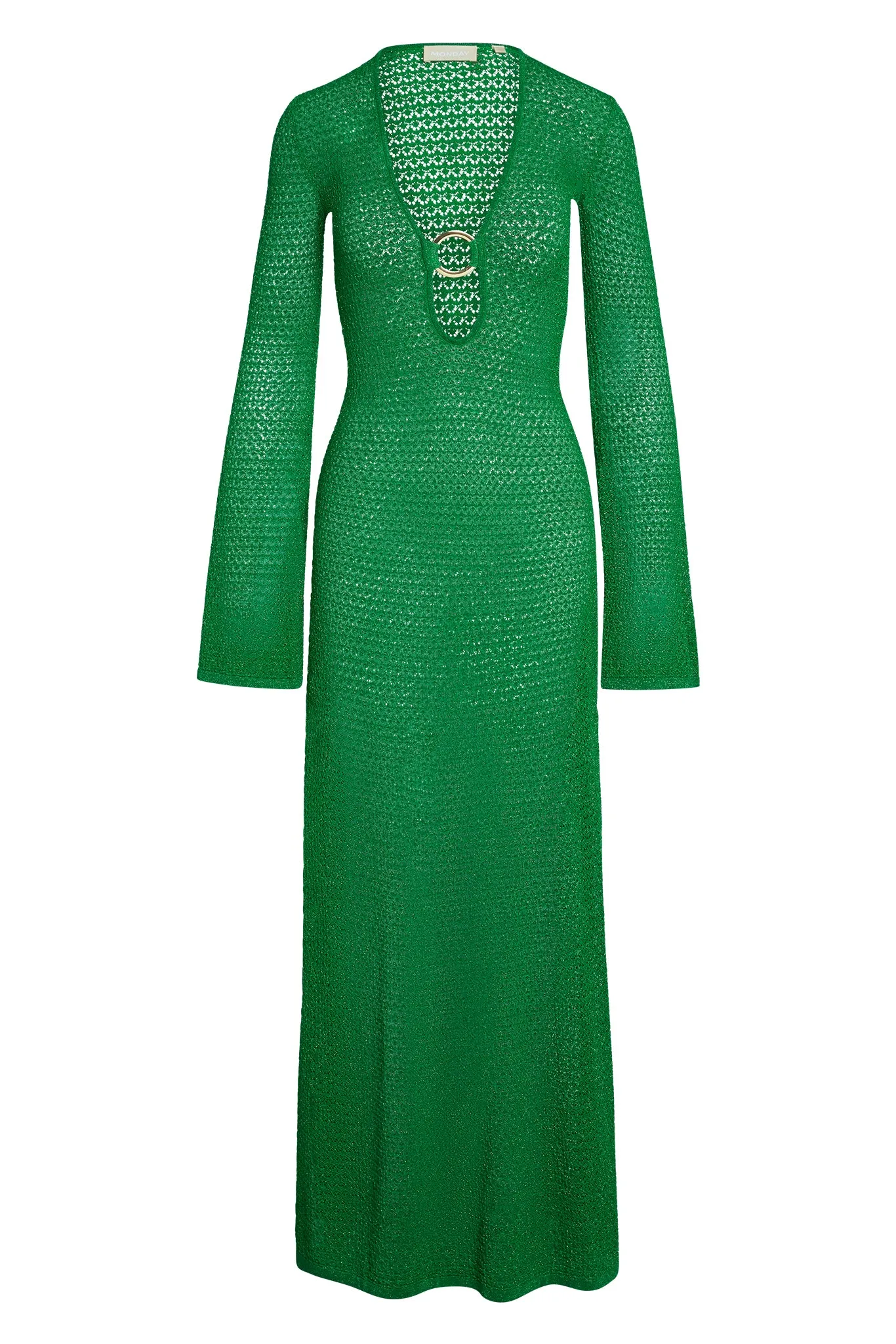Montego Dress - Palm Green Lurex Lace Crochet