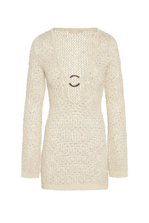 Montego Mini Dress - Ivory Diamond Crochet