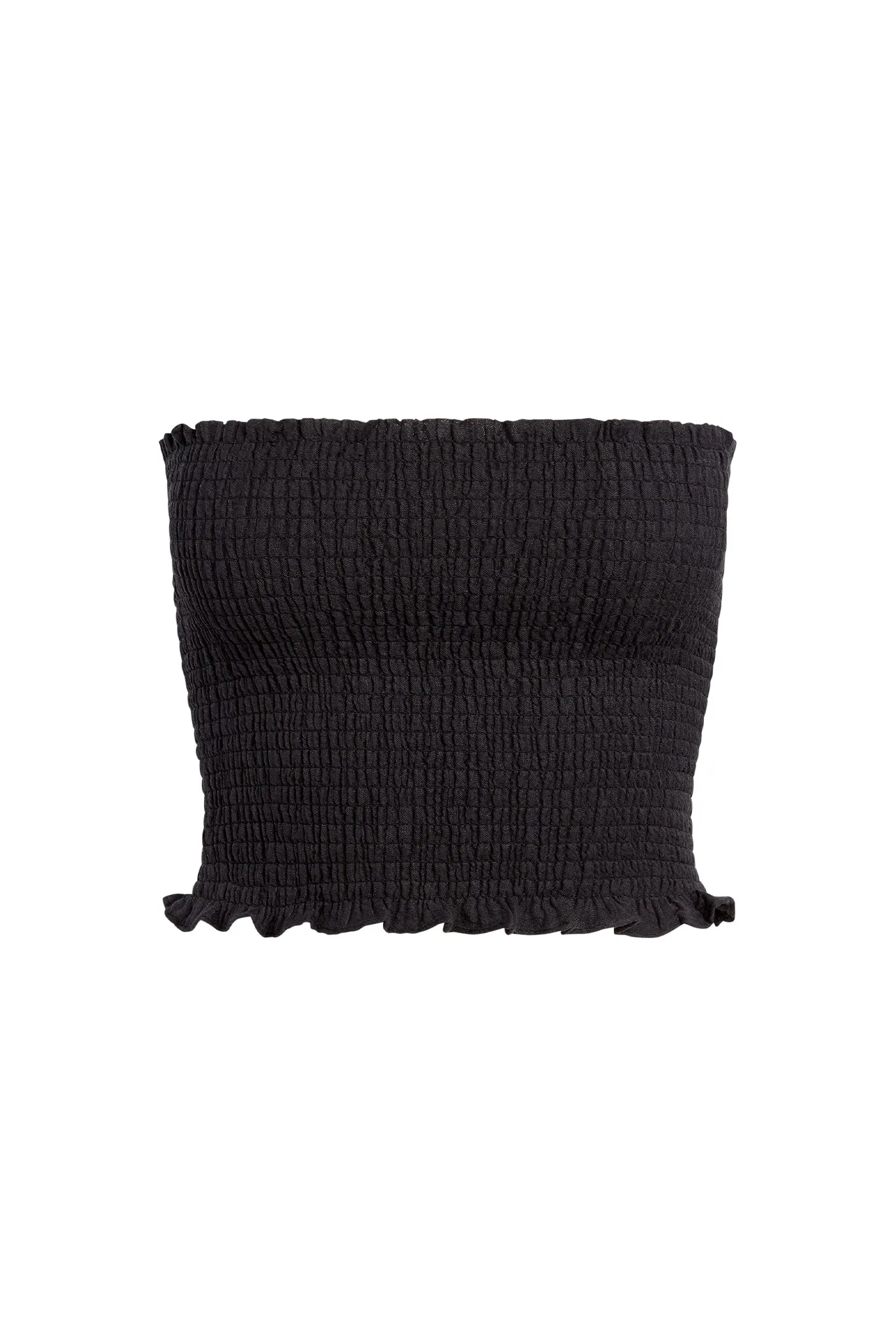 Rio Top - Black Crinkle Linen