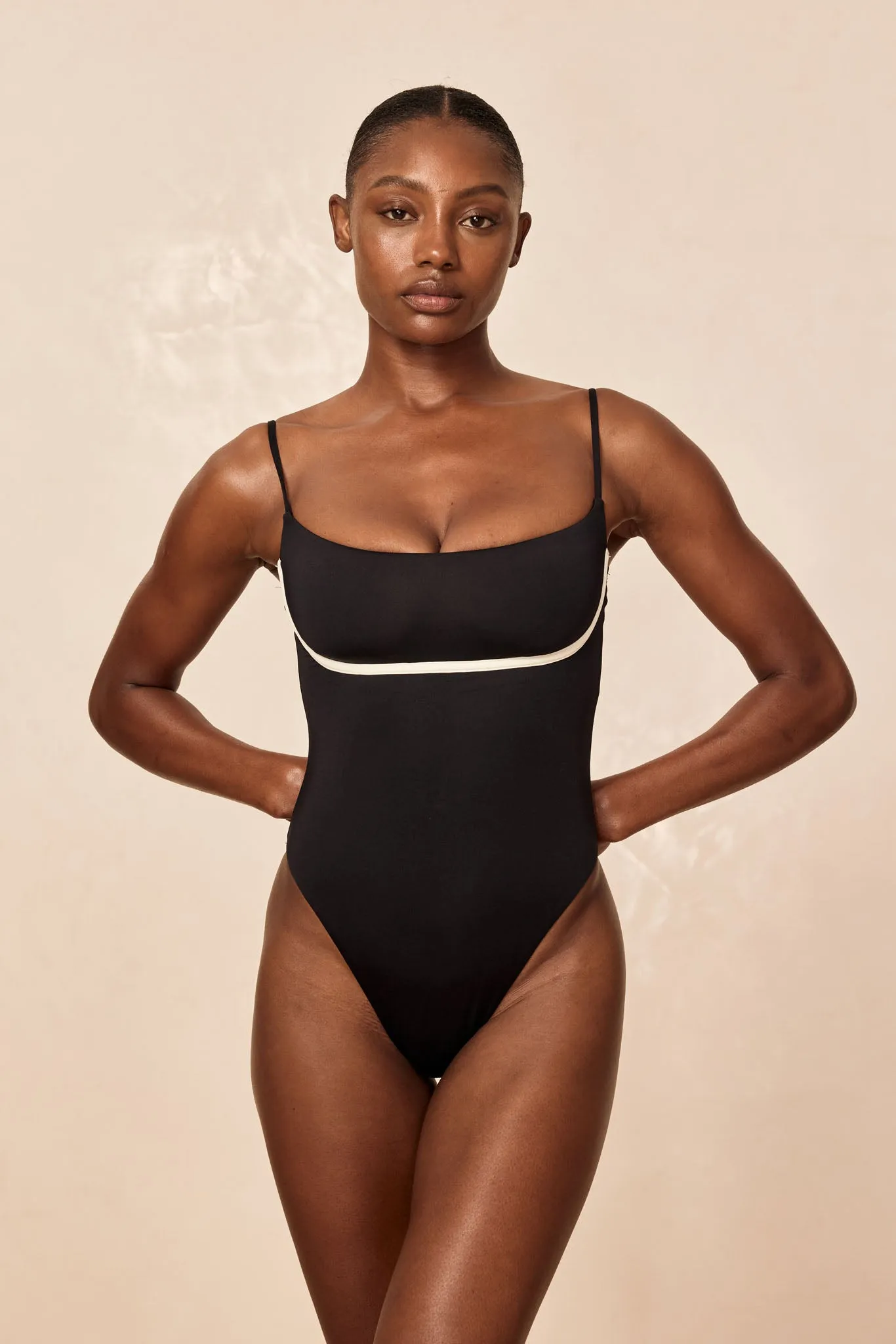 Sausalito One Piece - Black/Ivory