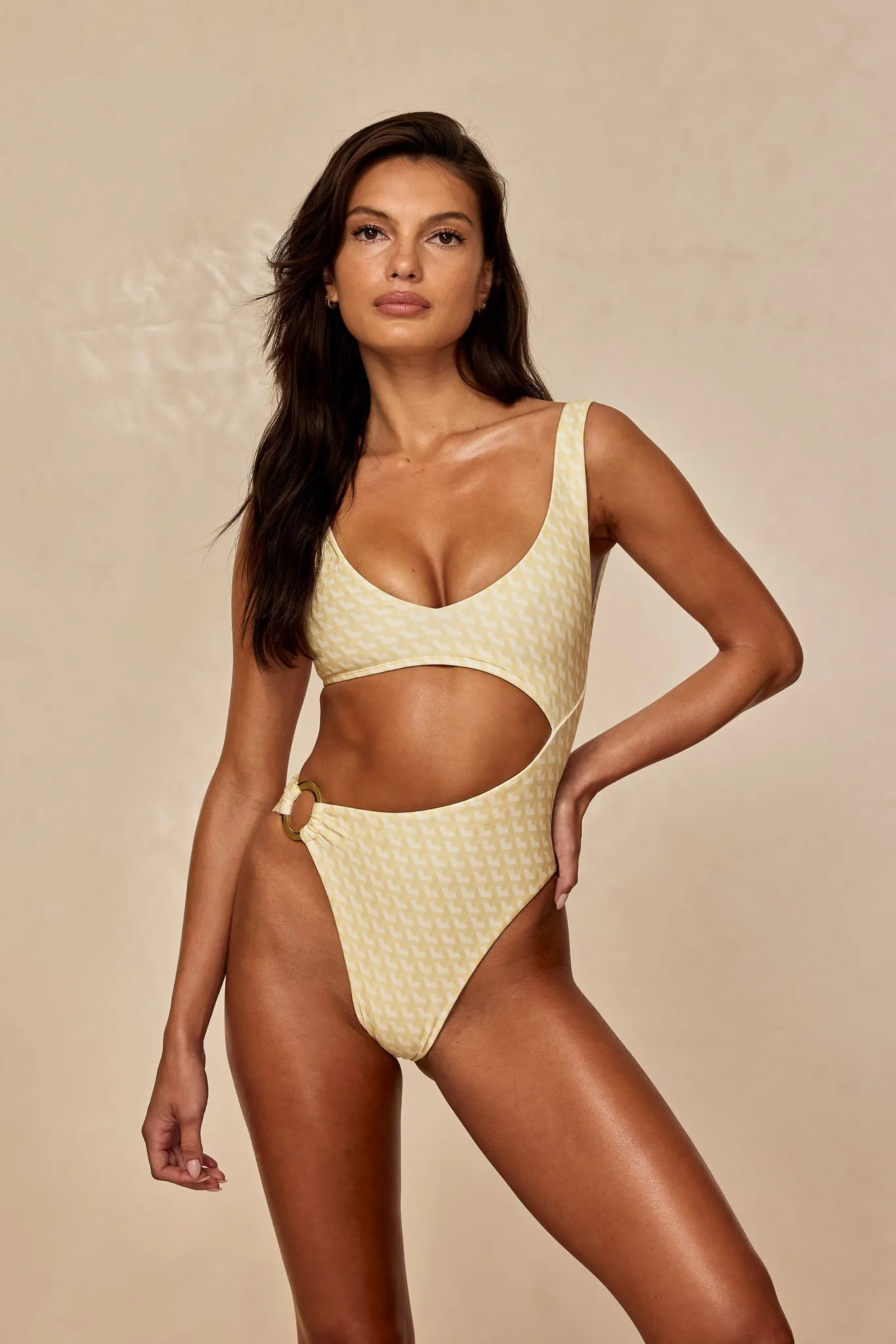 St. Barth's One Piece - Ivory Geo